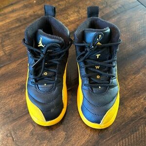 Jordan 11C Boy’s Black and Yellow Sneakers